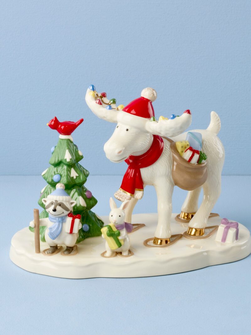Marcel The Moose Delivering Gifts Figurine