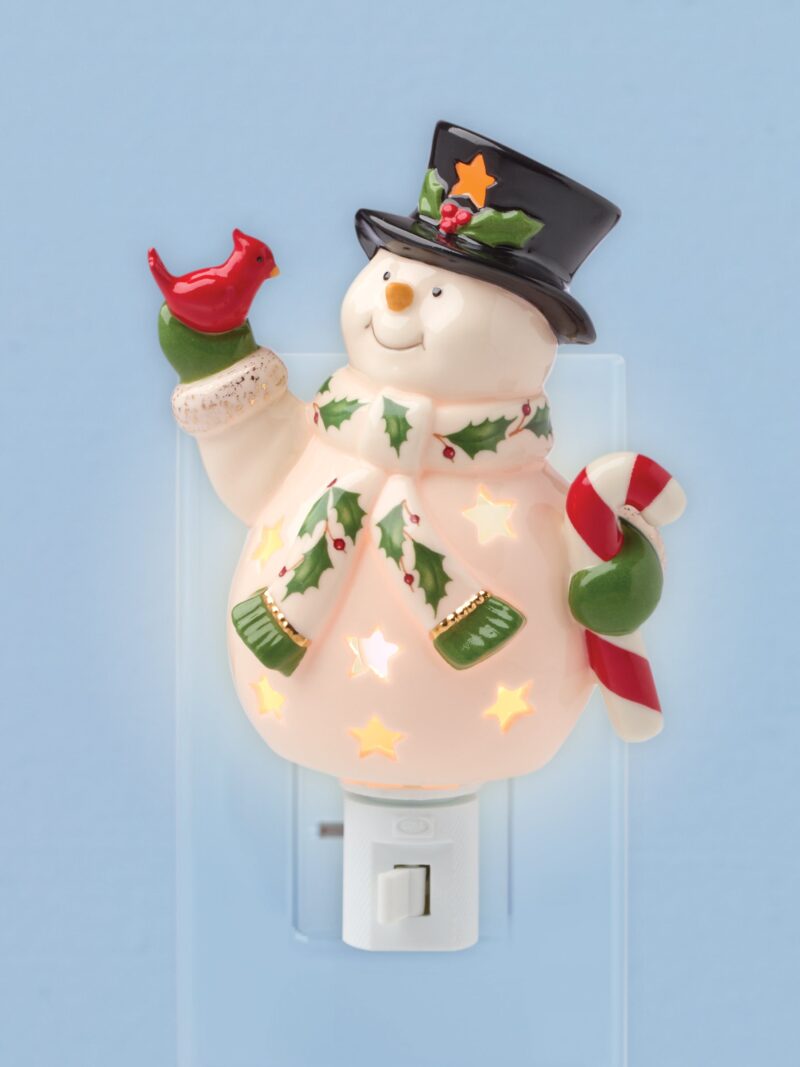 Happy Holly Days Snowman Night Light