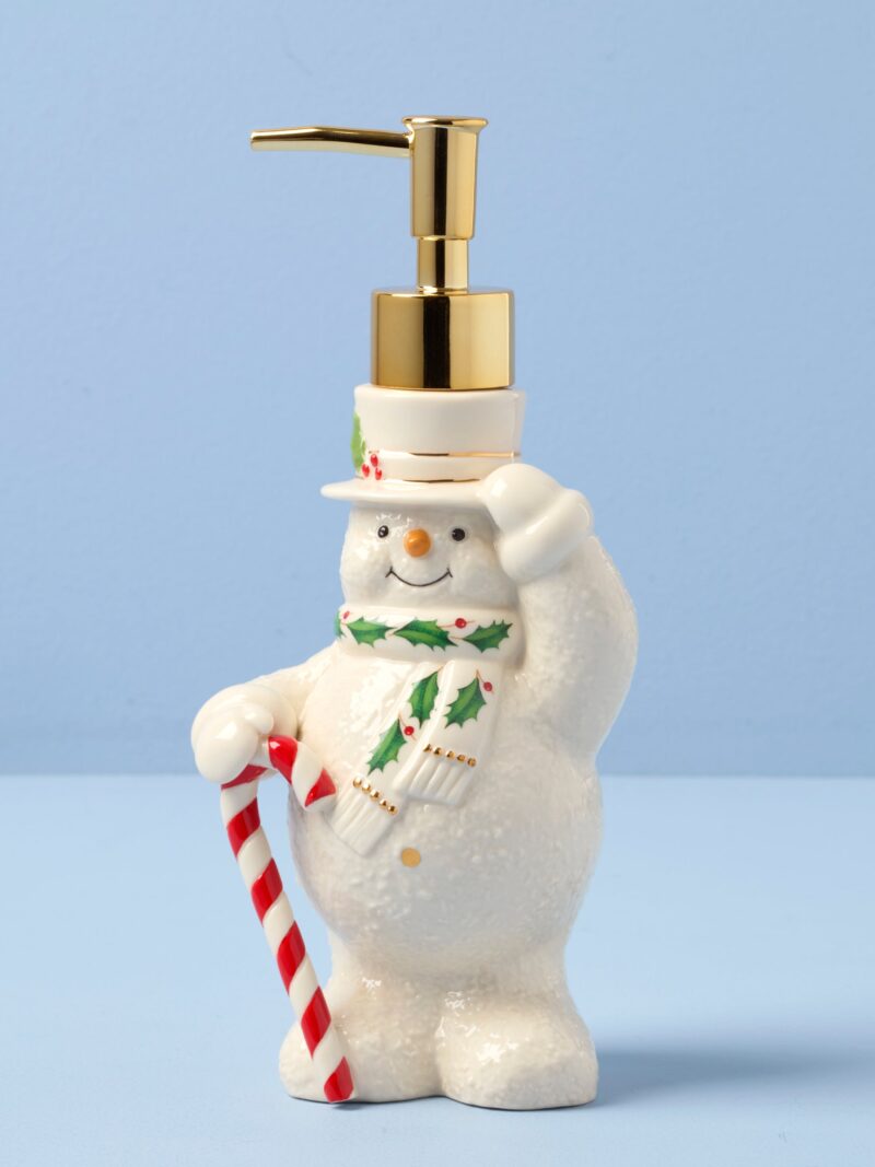 Happy Holly Days Snowman Soap Dispenser
